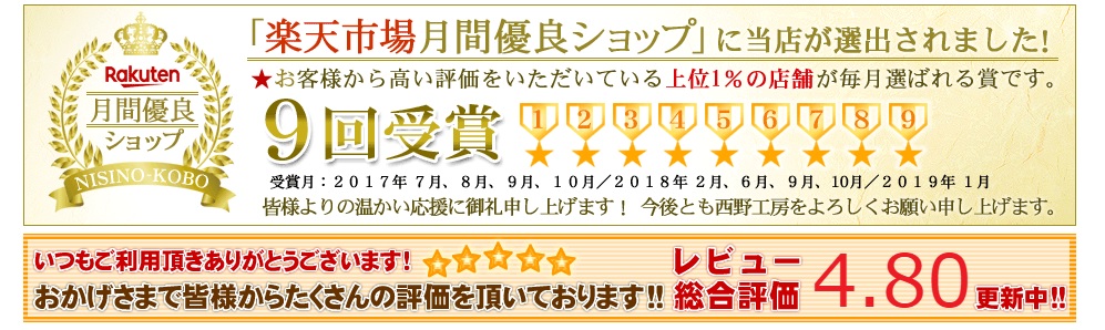 2019年1月度楽天月間優良ショップ受賞