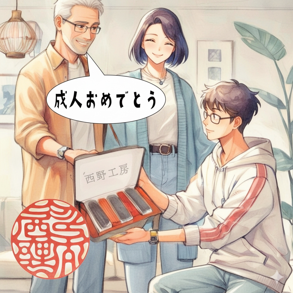 成人の御祝いに実印を贈る　就職祝いなど